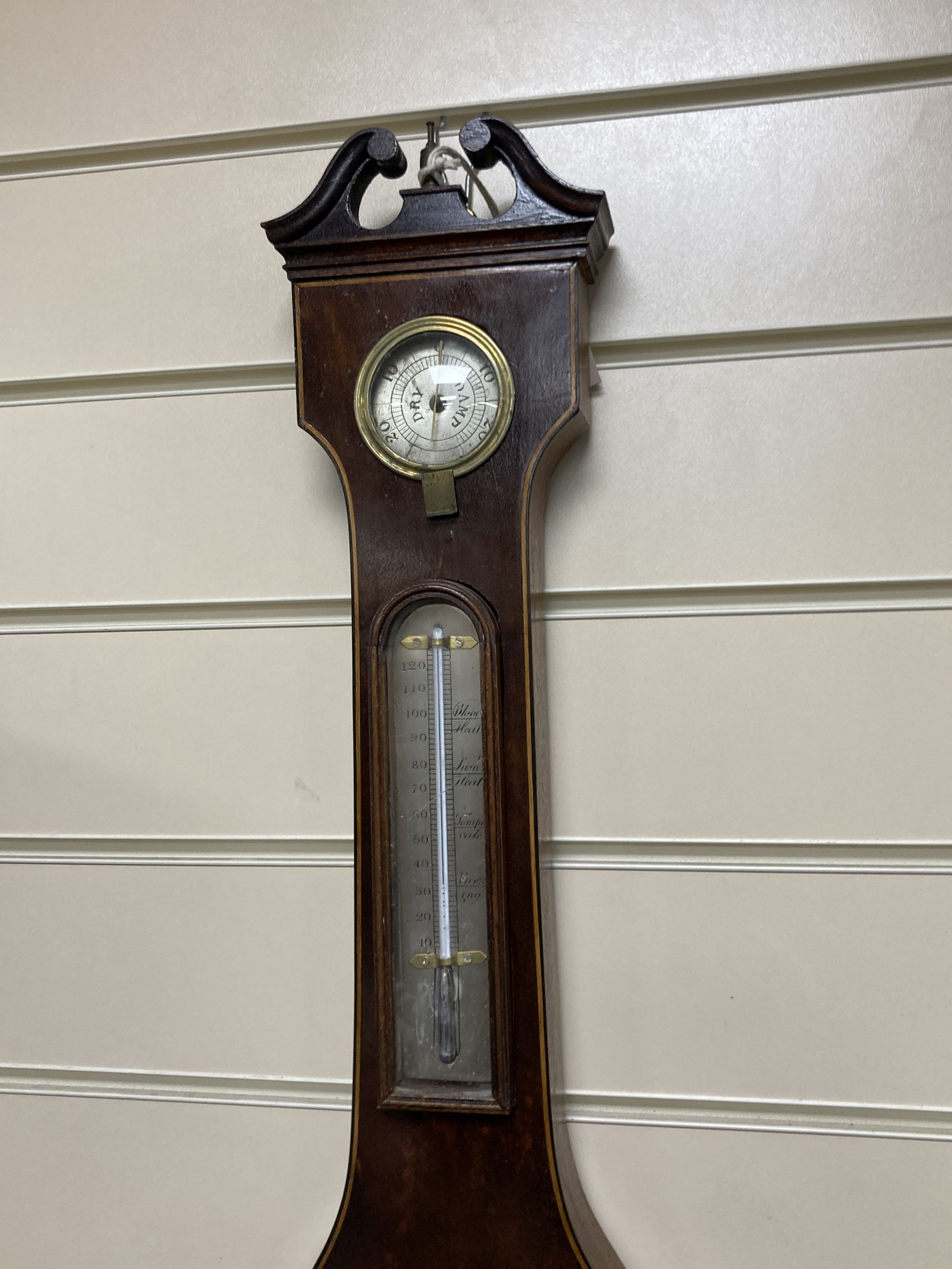 A George III wheel barometer, height 97cm